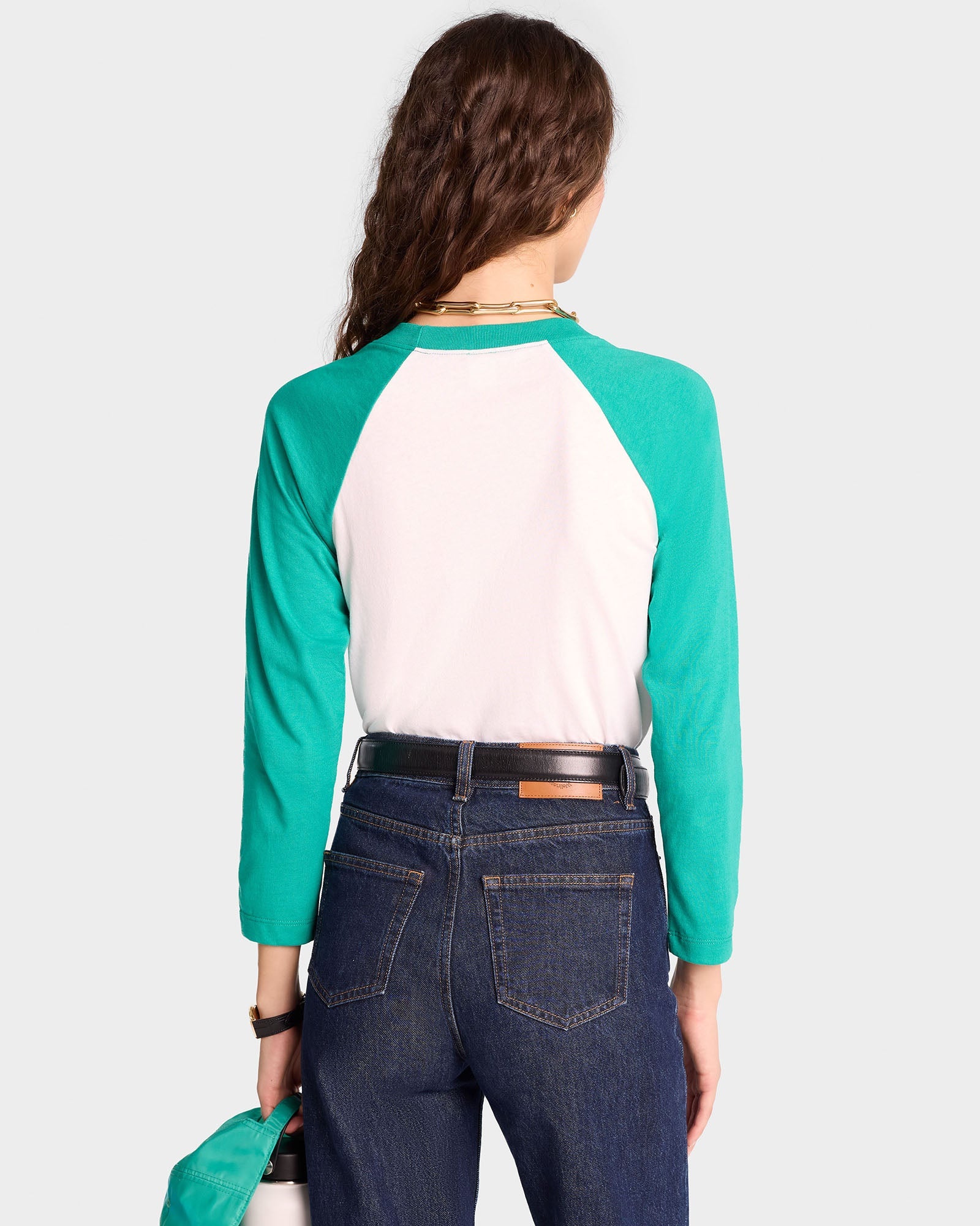 Wellness Ivy Baseball Tee - White/Spring Green