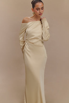 Avery Long Sleeve Maxi Dress - Gold