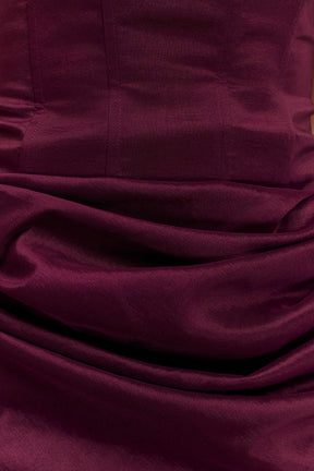 Sasha Taffeta Strapless Corset Mini Dress - Plum