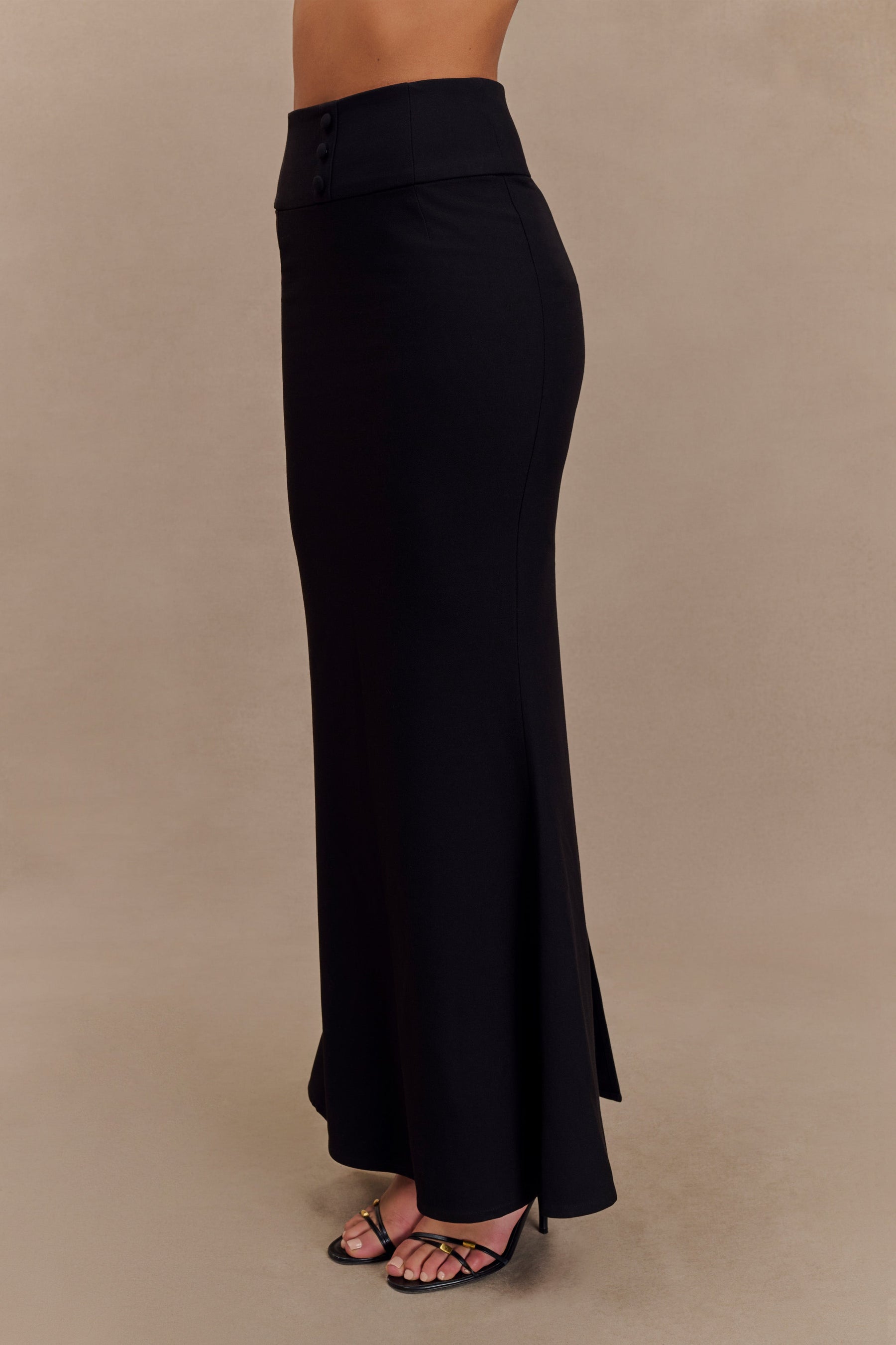 Grace Suiting Maxi Skirt - Black