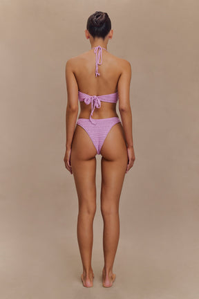 Skye Floral Crochet Tie Up Bikini Bottom - Lilac