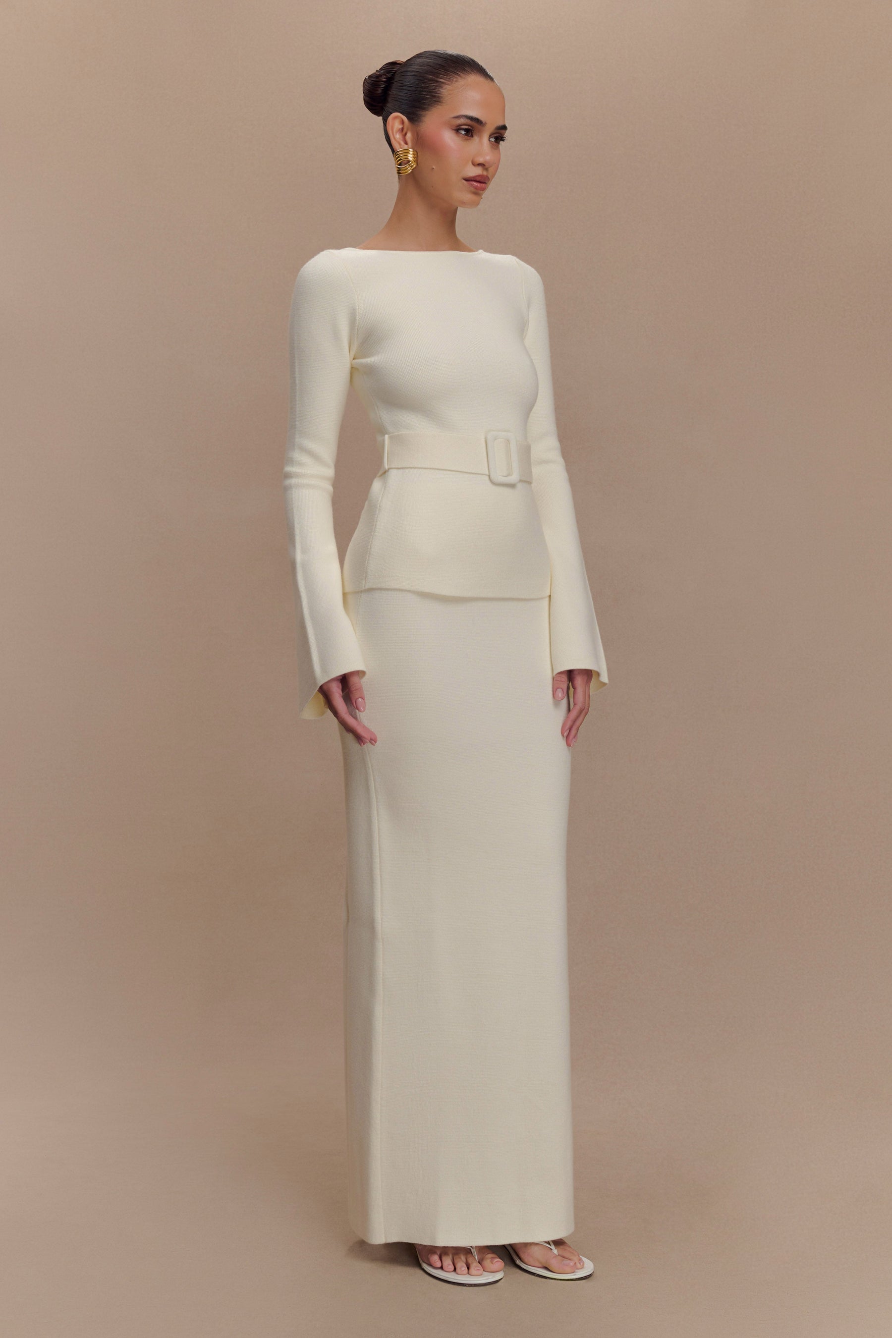 Kyle Knit Maxi Skirt - Ivory