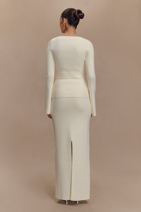 Justine Belted Knit Top - Ivory