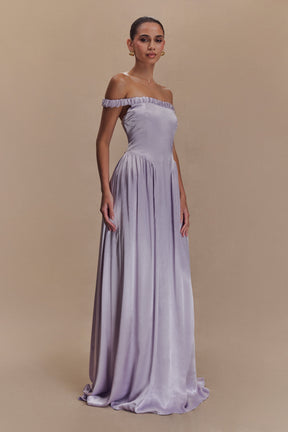 Coco Dropped Waist Maxi Dress - Lilac