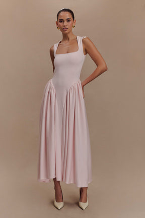Sharon Scuba Jersey Midi Dress - Ballet Pink