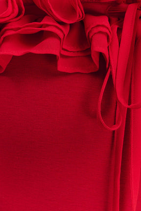 Nova Ruffle Off Shoulder Maxi Dress - Ruby