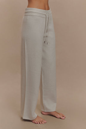 Natalya Knit Wide Leg Pants - Heather Grey Marle