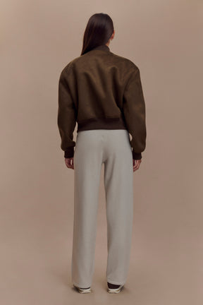 Rudy Suede Bomber Jacket - Chocolate