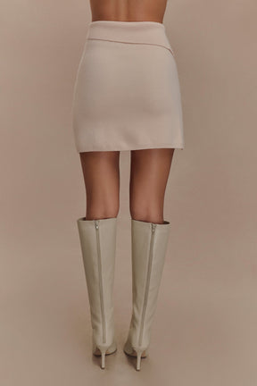 Annabelle Knit Mini Skirt - Cream