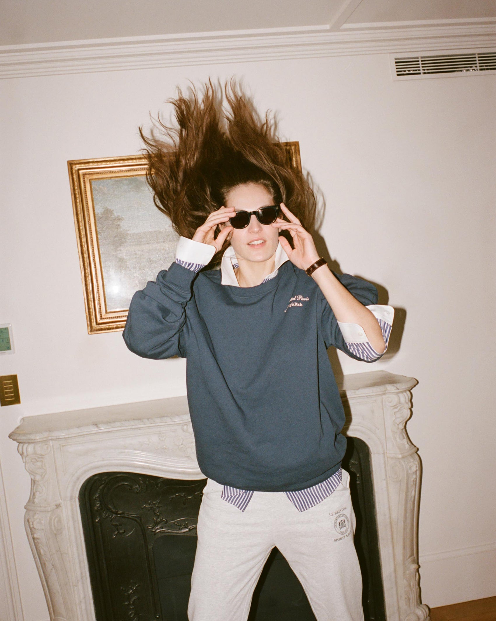 Faubourg Crewneck - Navy/Cream