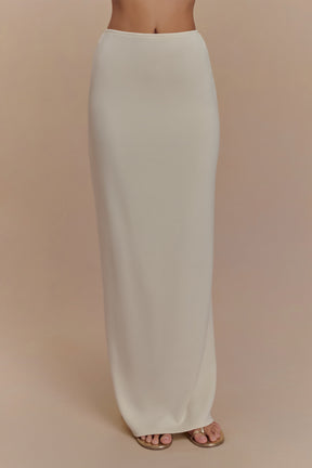Eris Scuba Jersey Maxi Skirt - Ivory