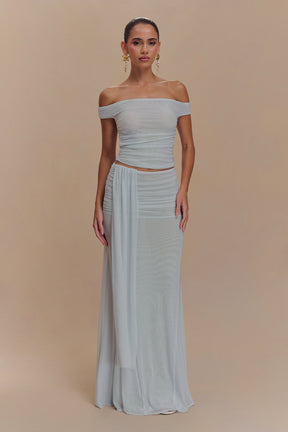 Brooklyn Mesh Crop Top - Pale Blue