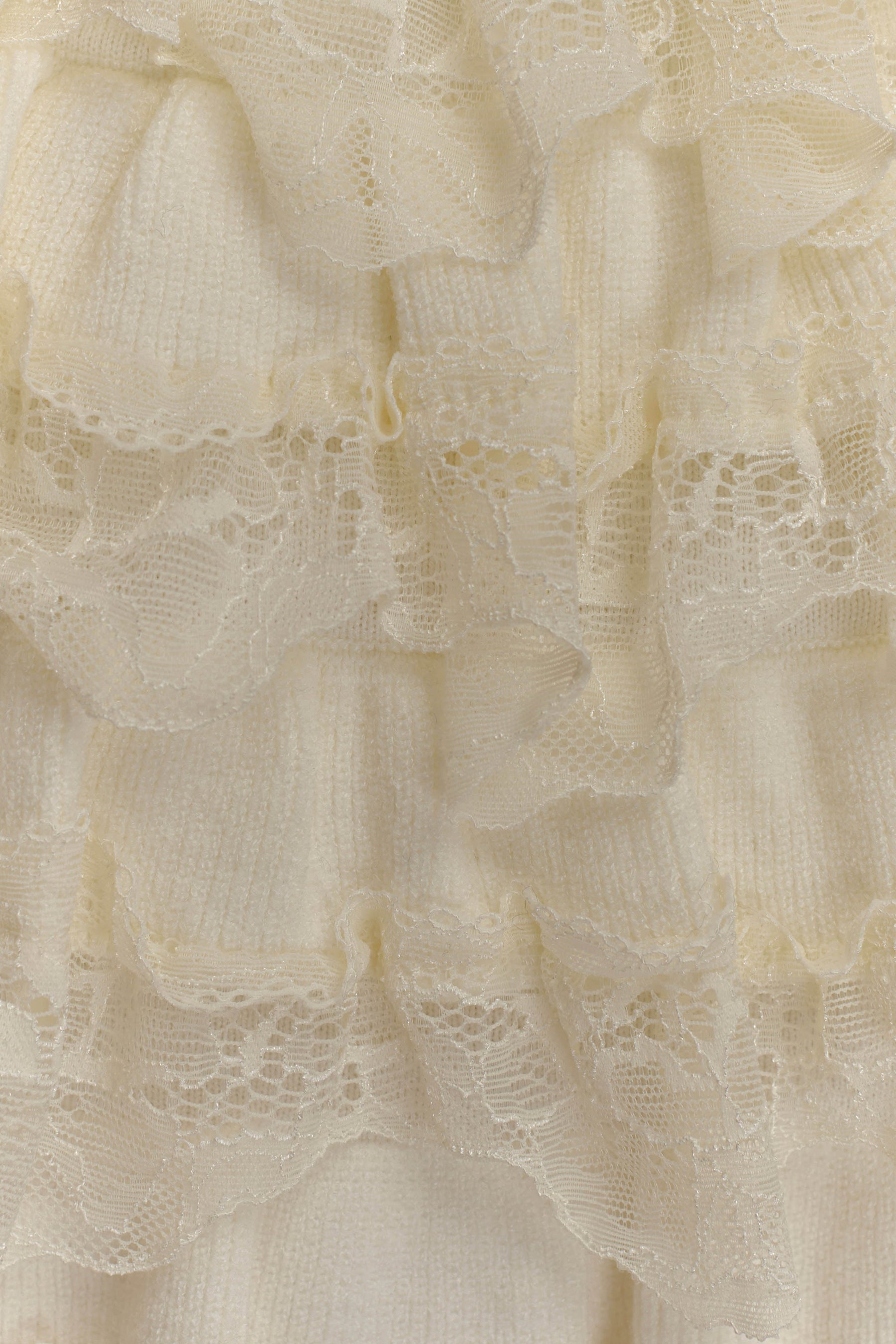 Margaret Lace Ruffle Mini Skort - Cream