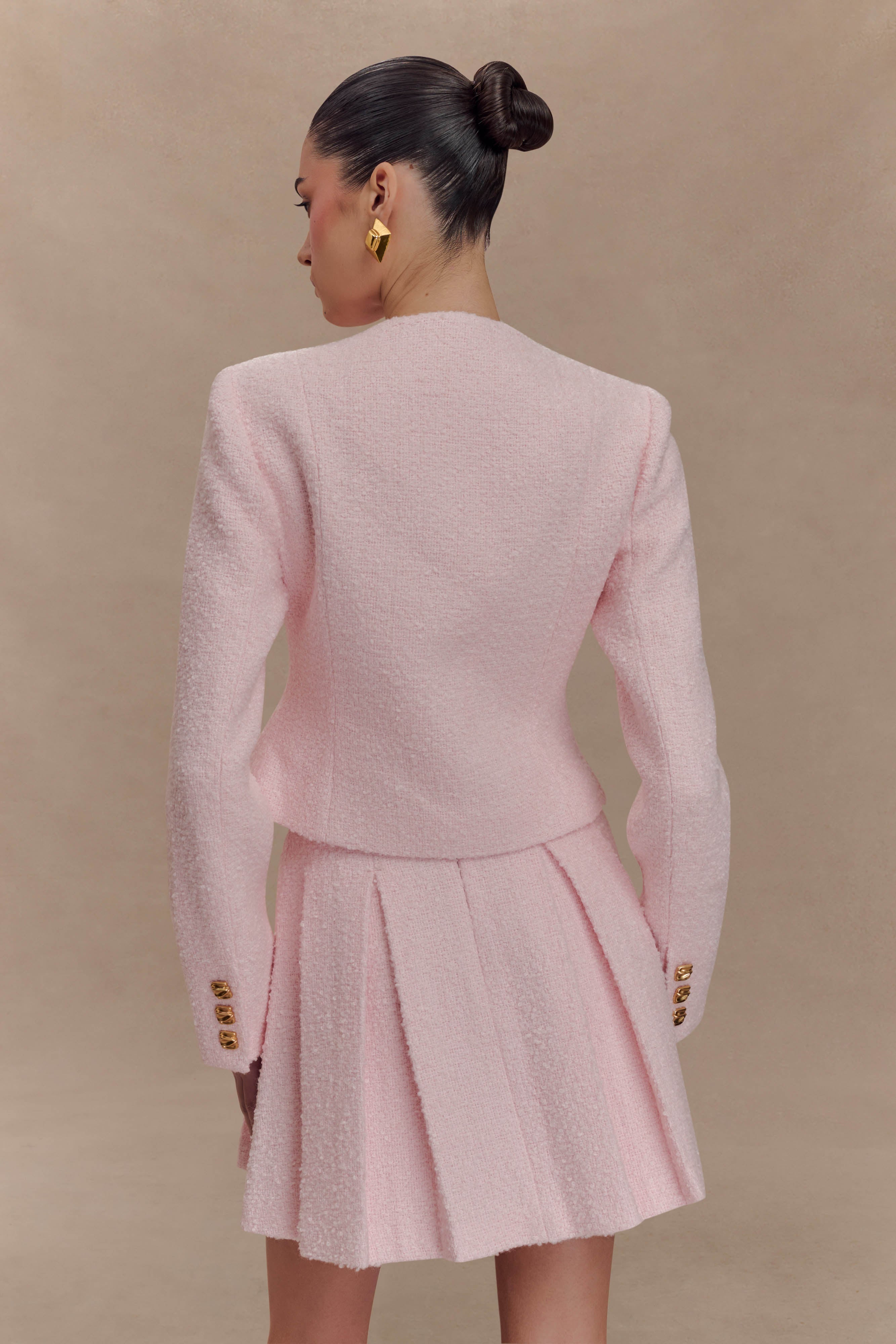 Cleo Boucle Jacket - Powder Pink