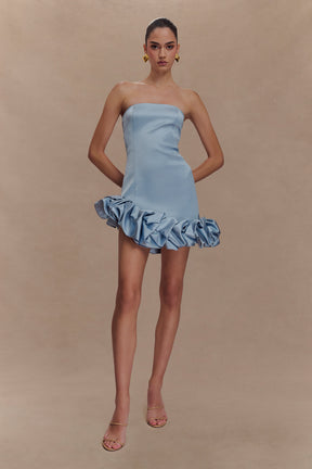 Alba Bubble Mini Dress - Cornflower Blue