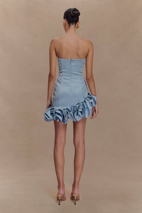 Alba Bubble Mini Dress - Cornflower Blue