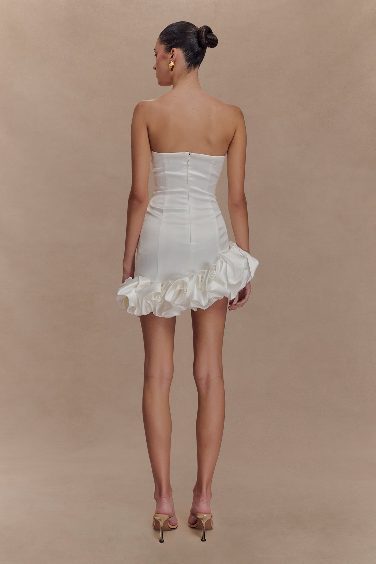 Alba Bubble Mini Dress - White