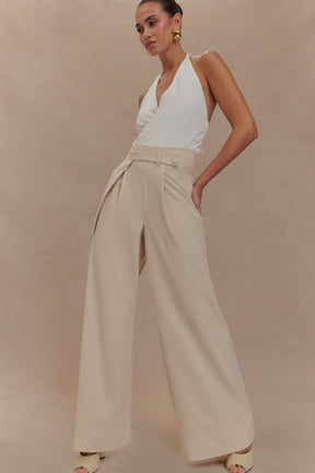 Mila Straight Leg Suiting Pant - Buttermilk