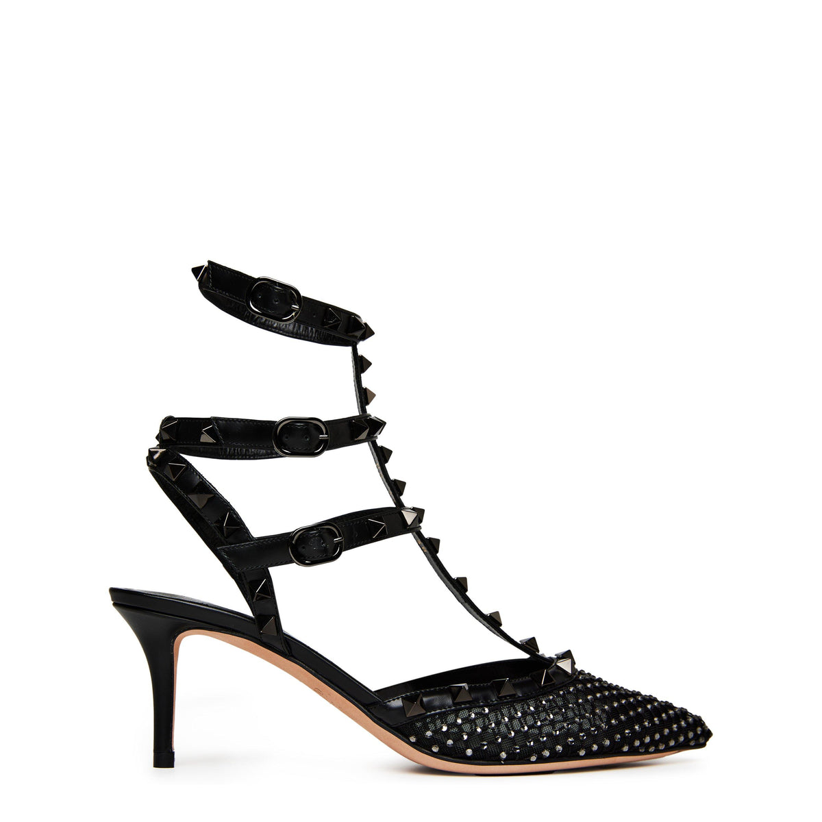 65mm Rockstud Mesh Heels