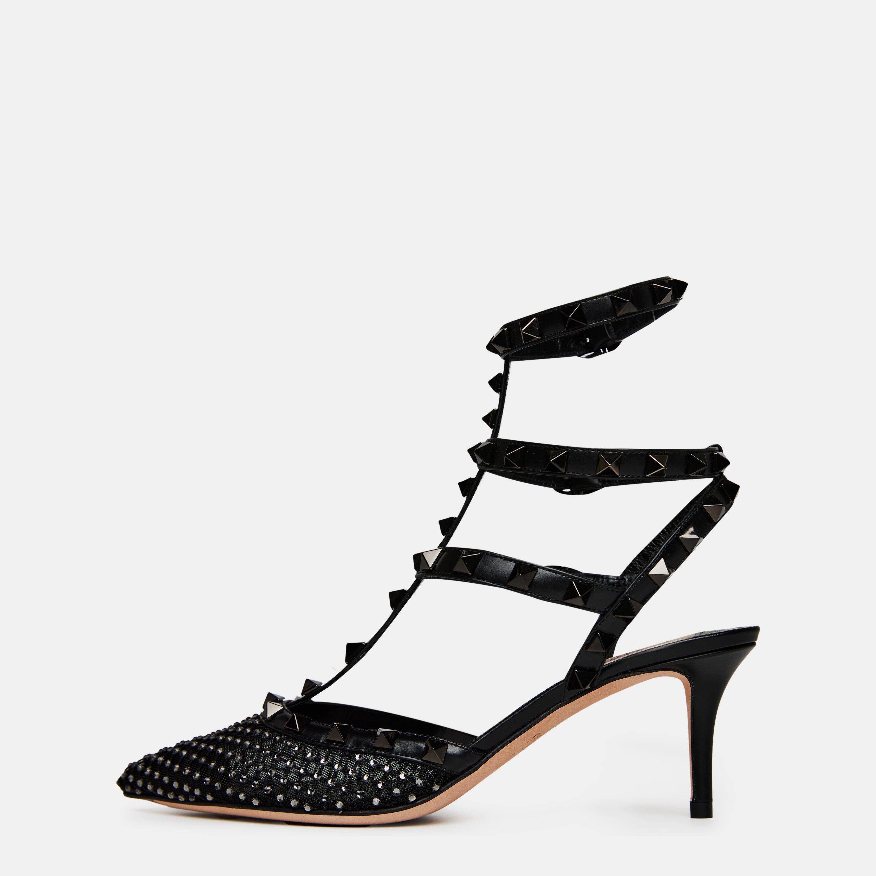 65mm Rockstud Mesh Heels