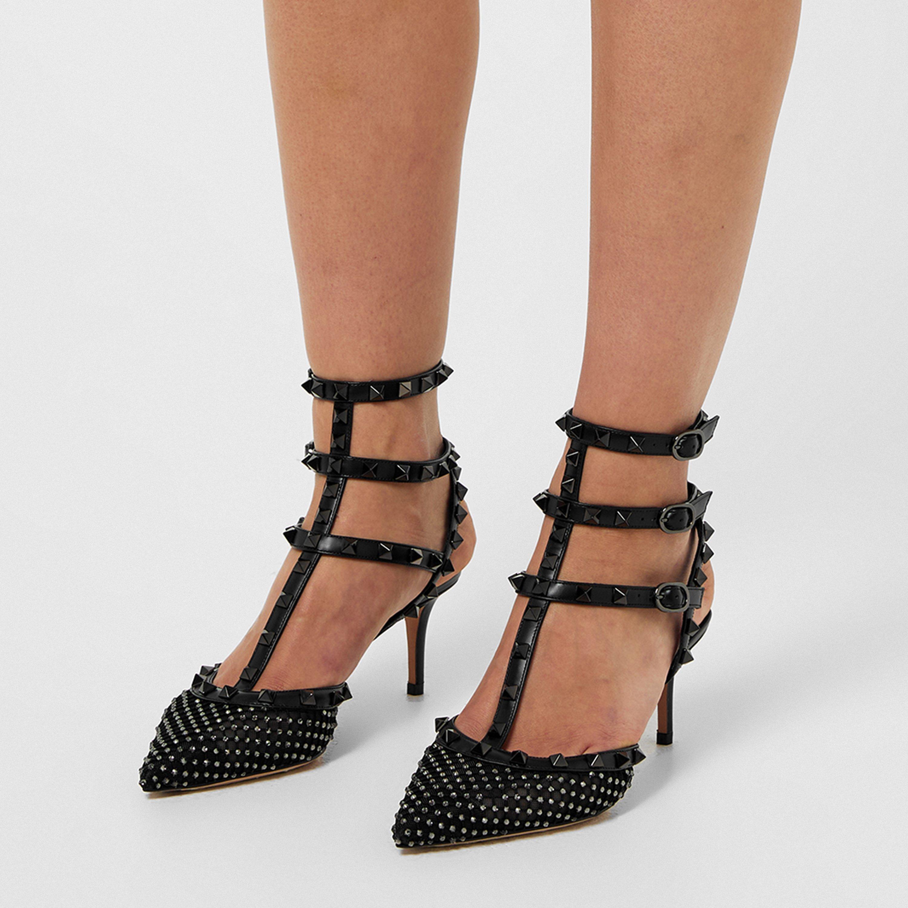 65mm Rockstud Mesh Heels