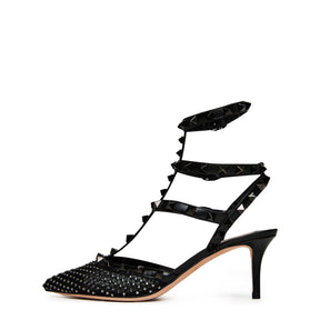 65mm Rockstud Mesh Heels