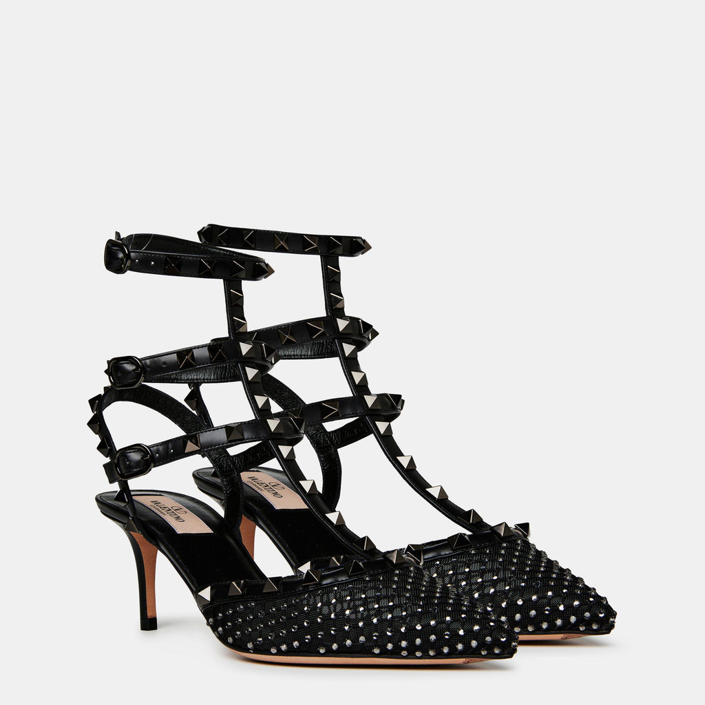 65mm Rockstud Mesh Heels