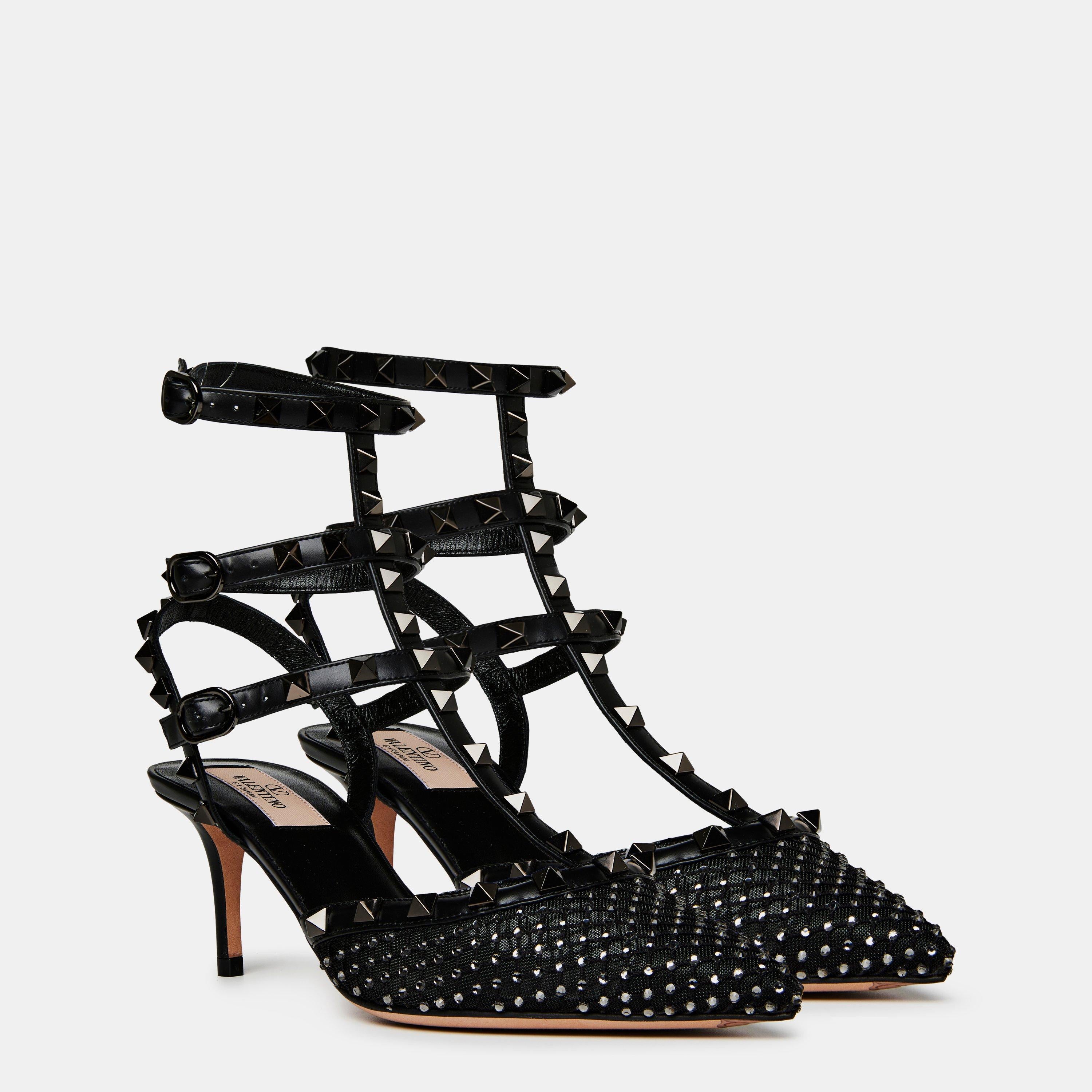 65mm Rockstud Mesh Heels