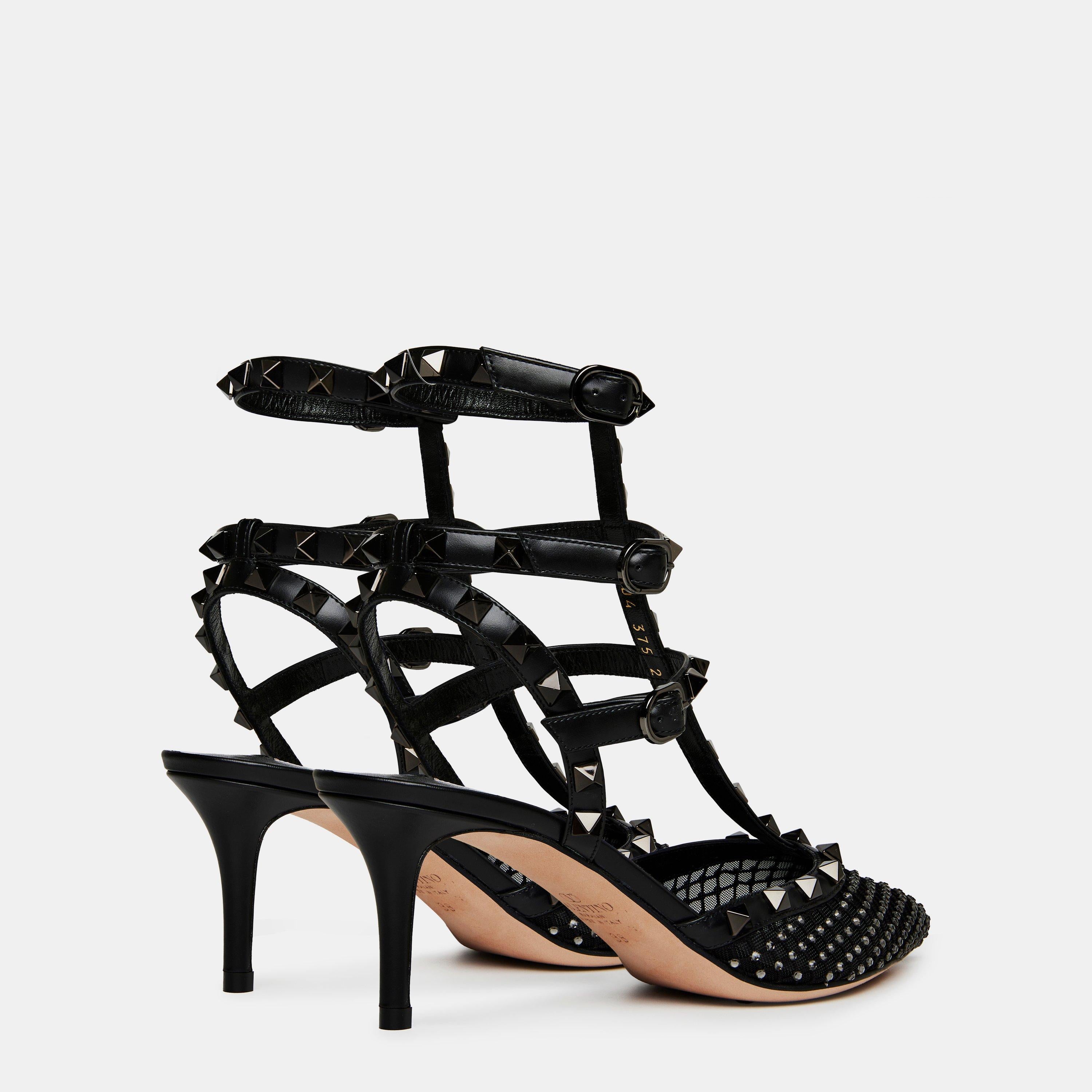 65mm Rockstud Mesh Heels