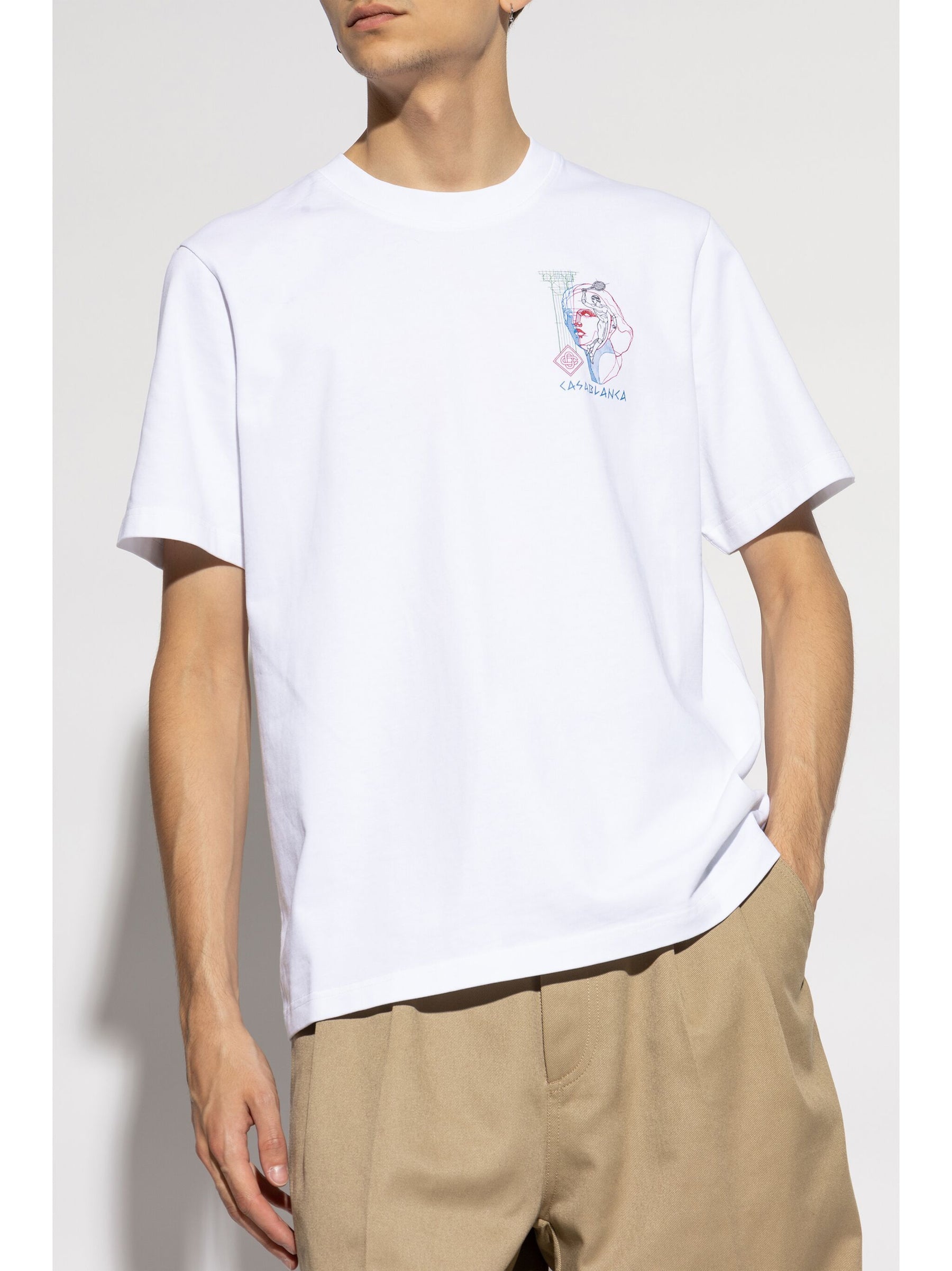 Casablanca Play In Progress Printed T-Shirt in White