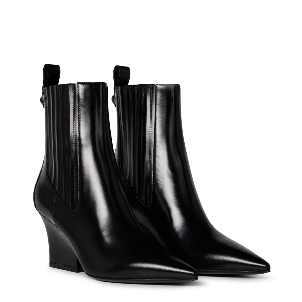 Brushed Calf Leather Beatle Boots