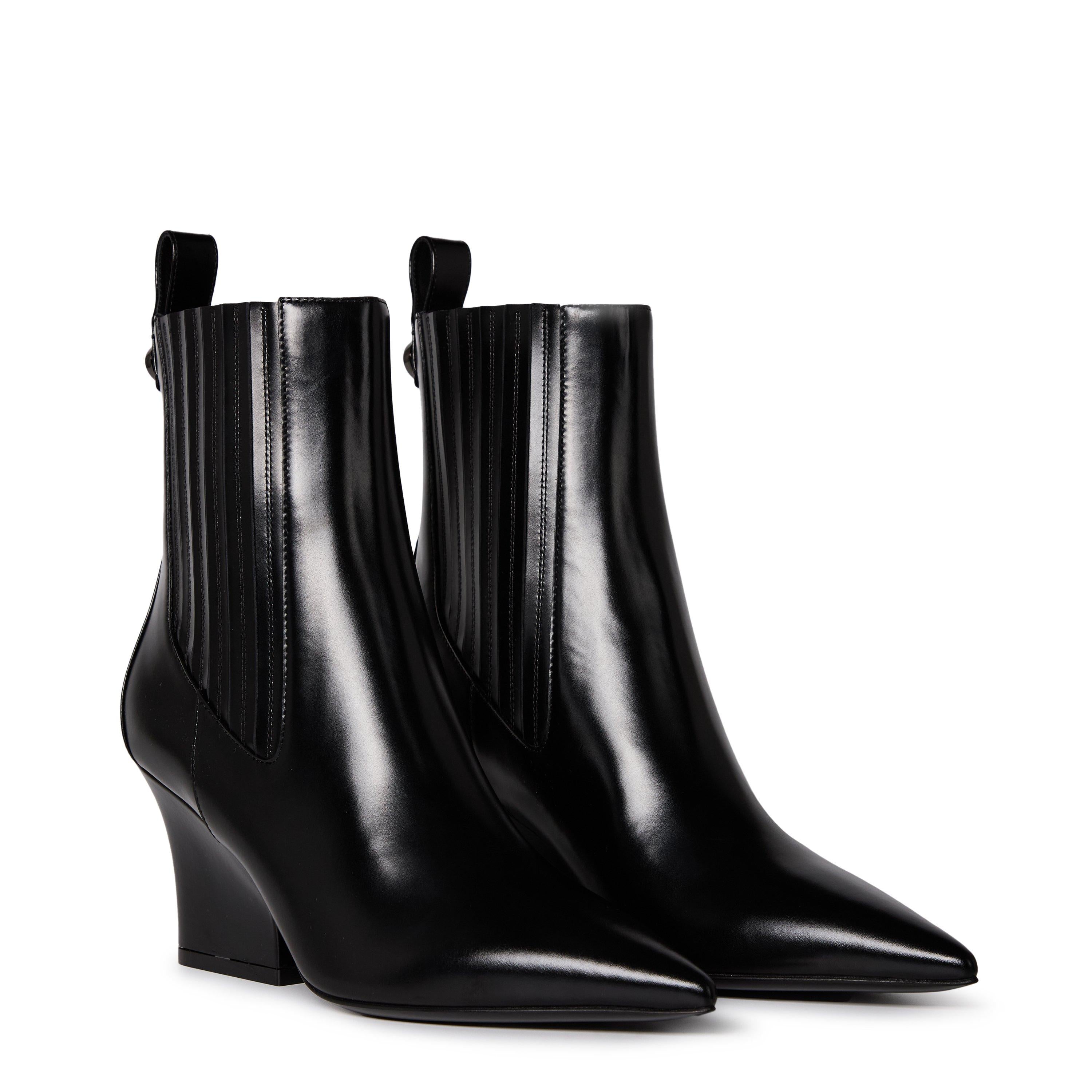 Brushed Calf Leather Beatle Boots