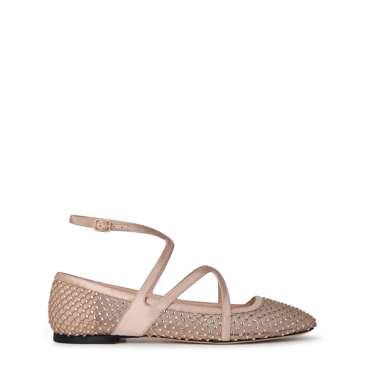 Women's Crystal Mesh Satin Astoria Ballet Flat