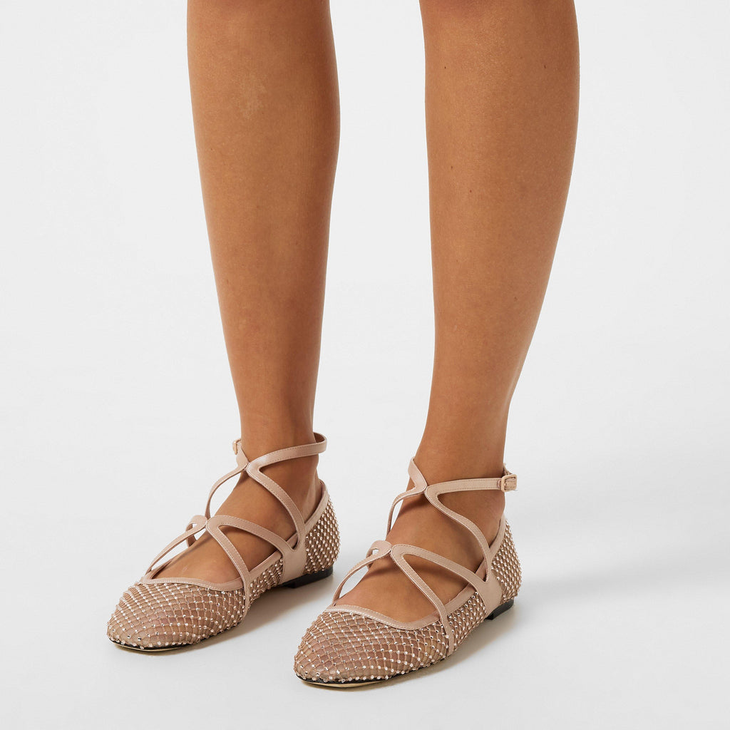 Women's Crystal Mesh Satin Astoria Ballet Flat