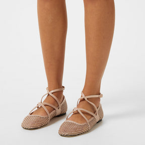 Women's Crystal Mesh Satin Astoria Ballet Flat