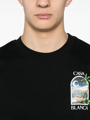 Casablanca LA Night Printed T-Shirt in Black