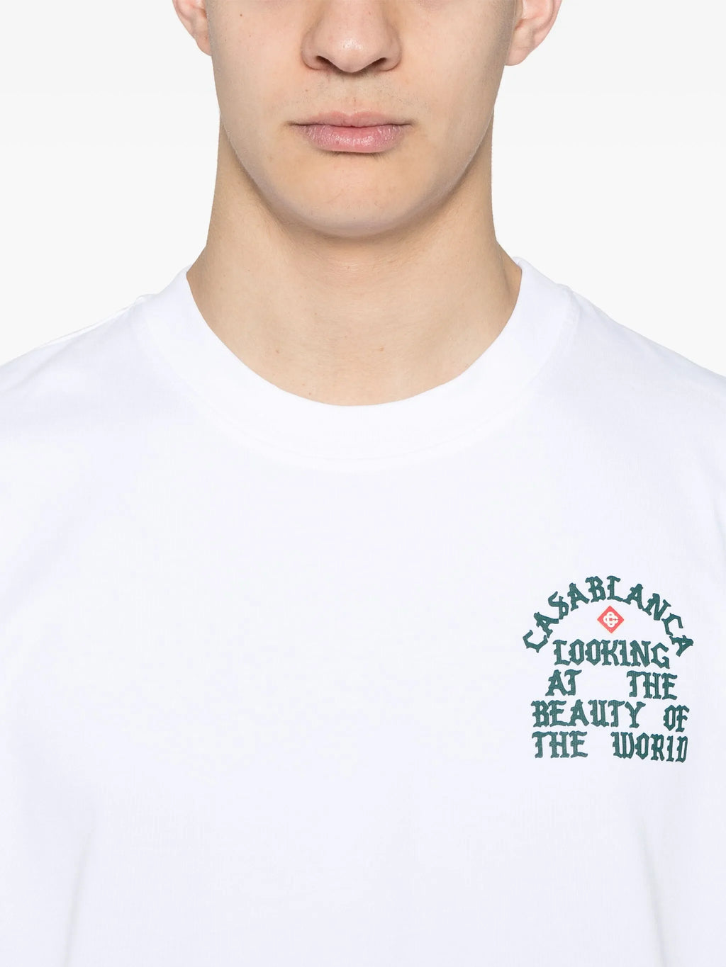 Casablanca Looking at the Beauty of the World Printed T-Shirt in White