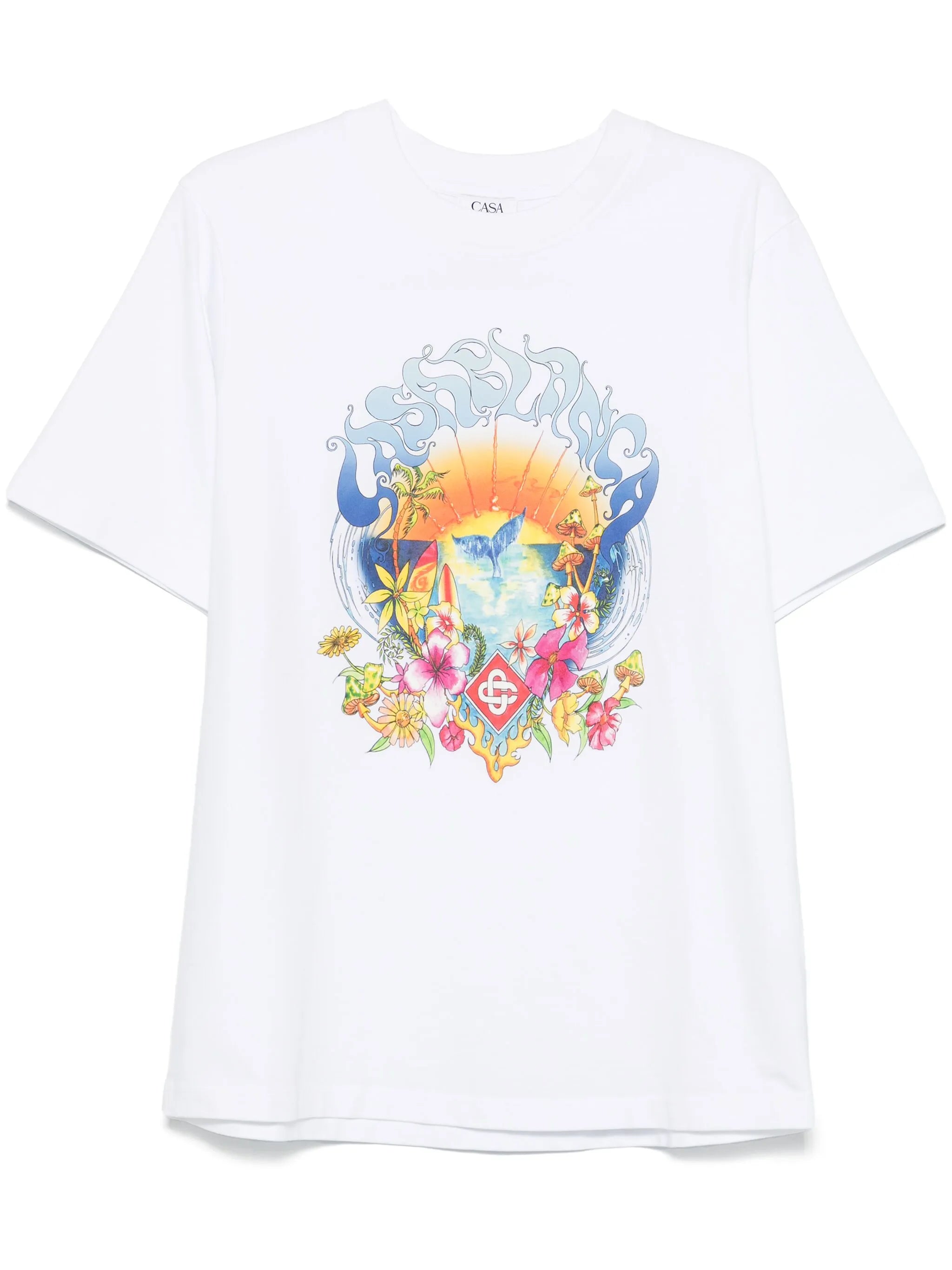 Casablanca Surf Trip Printed T-Shirt in White