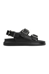 Black Hybrid Double Buckle Sandals