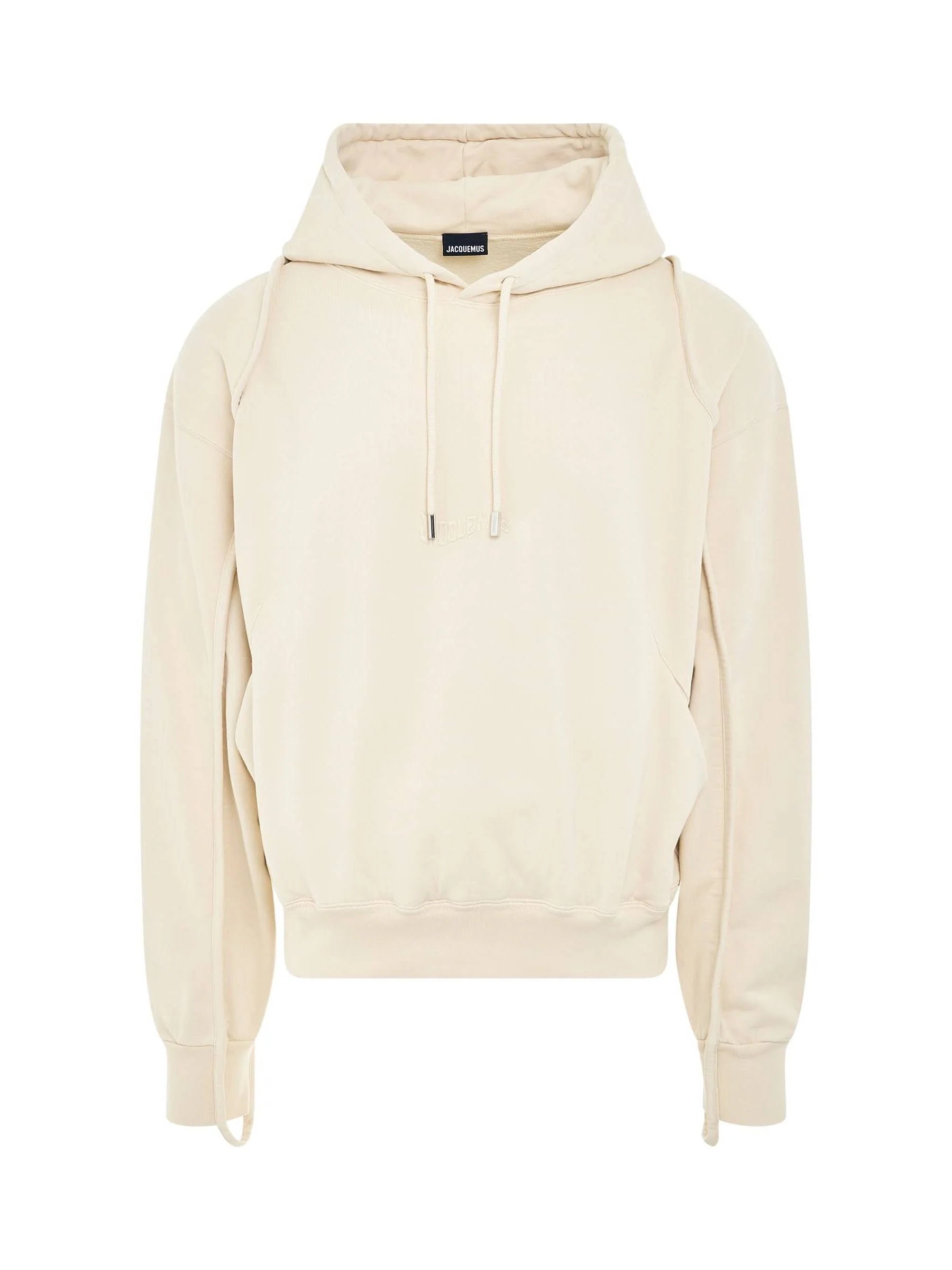Camargue Warped Logo Hoodie in Light Beige