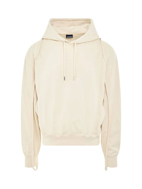 Camargue Warped Logo Hoodie in Light Beige