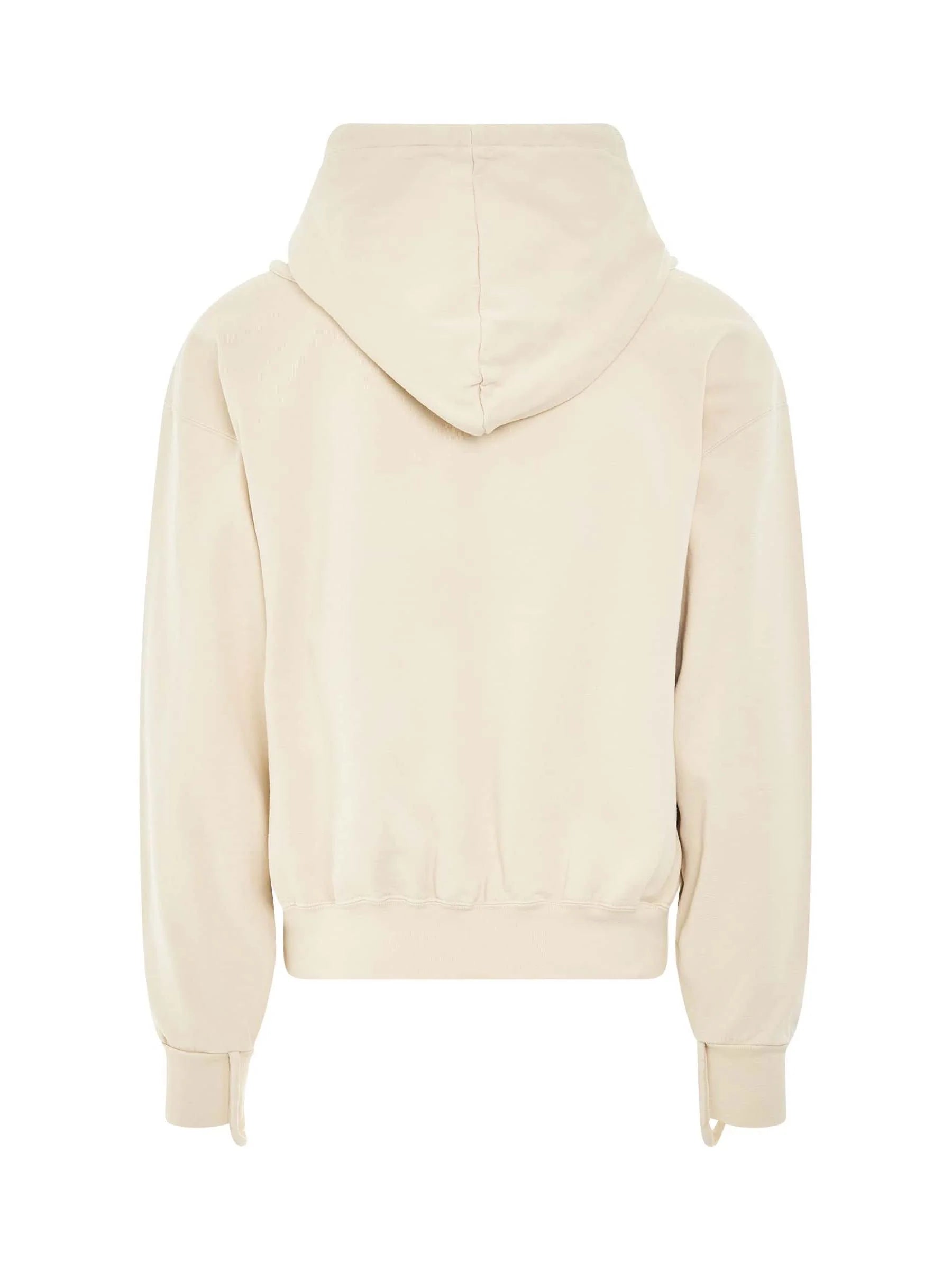 Camargue Warped Logo Hoodie in Light Beige