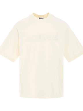 Typo Logo T-Shirt in Light Beige