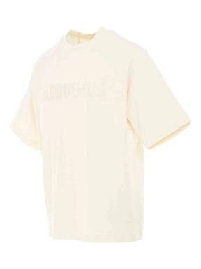 Typo Logo T-Shirt in Light Beige