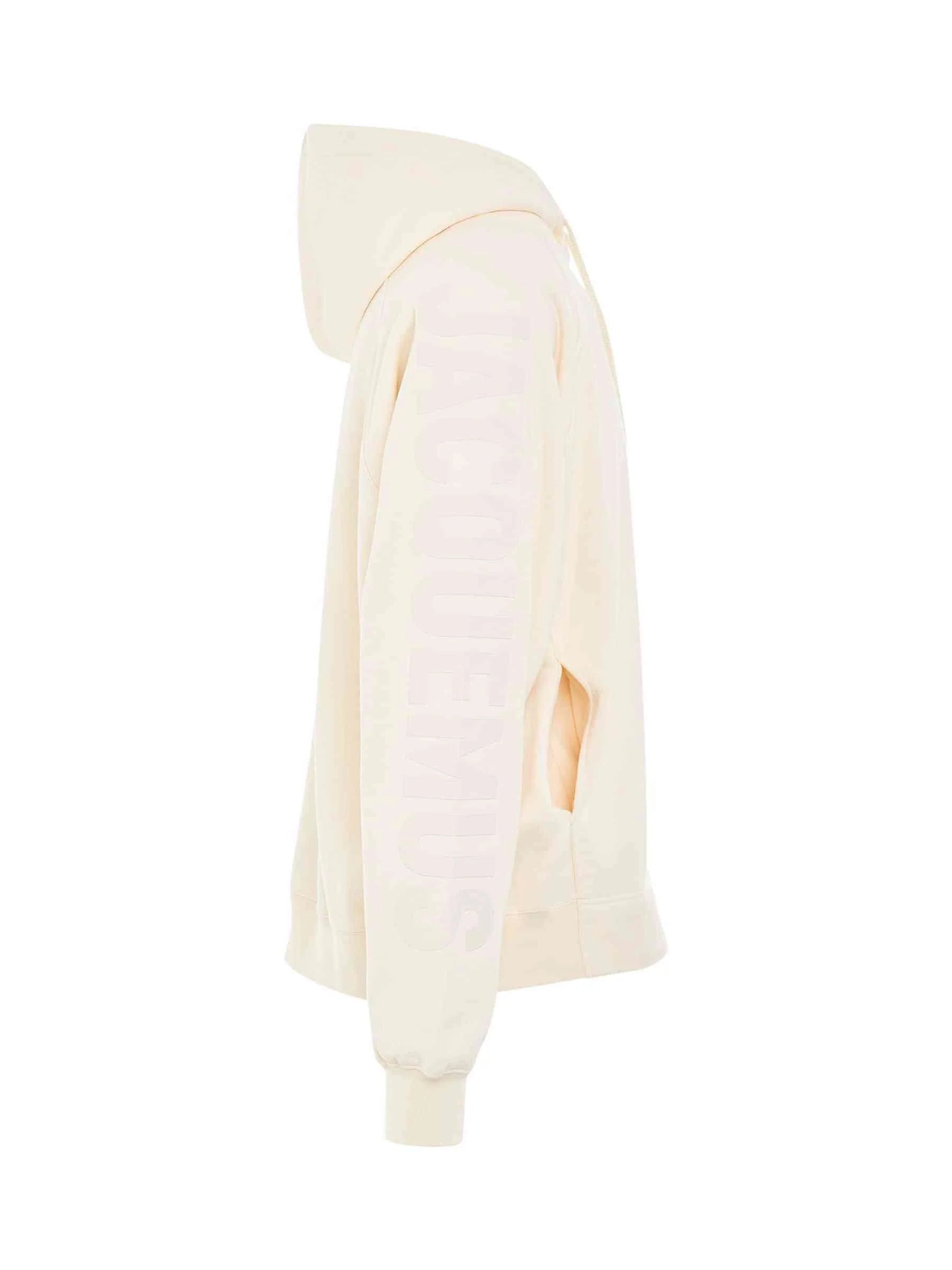 Typo Logo Hoodie in Light Beige