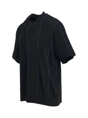 Juego Striped Polo in Black