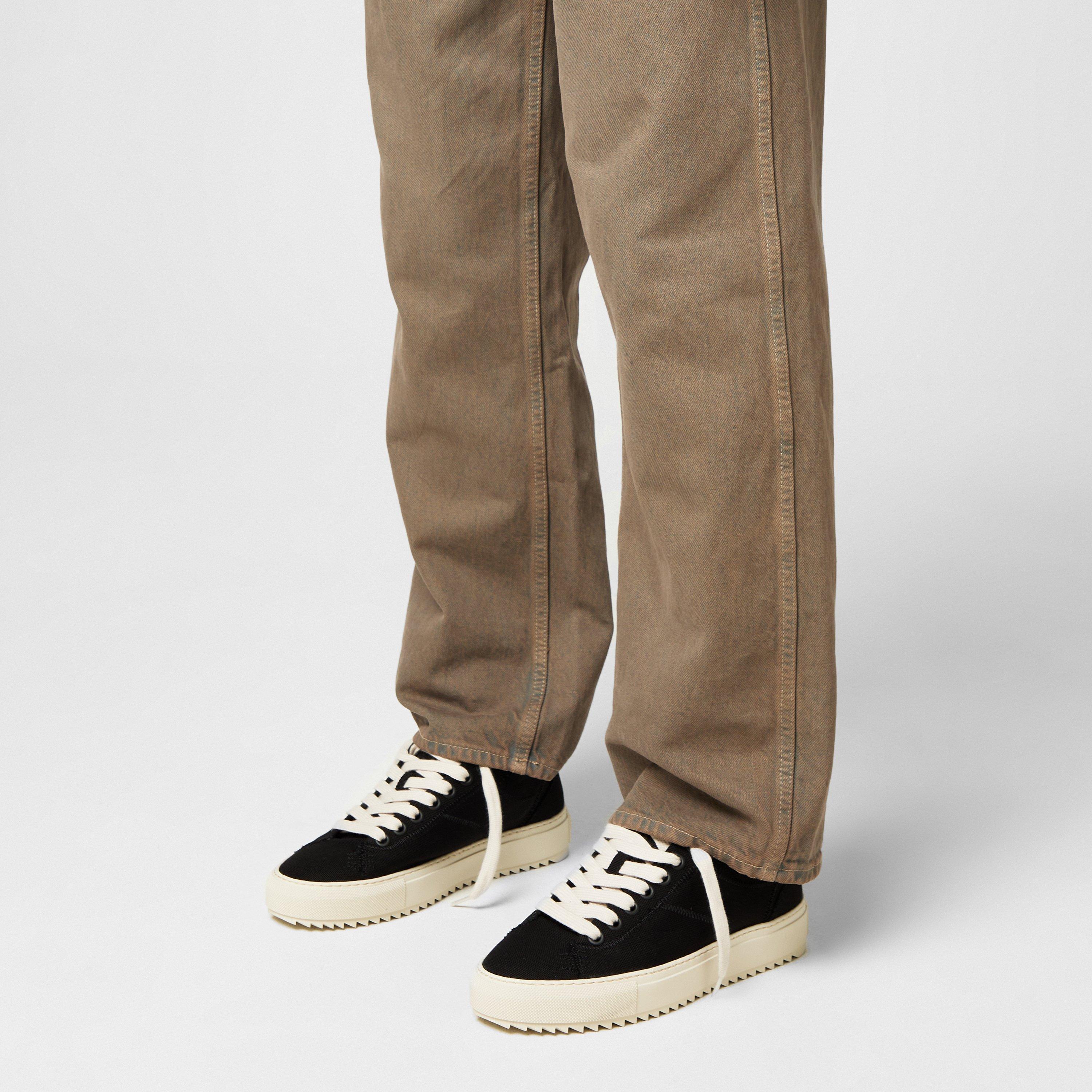 Men's New Alpha Low Lightweight Black Canvas Trainers