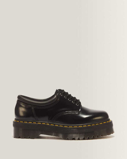 8053 Leather Platform Casual Shoes — Black