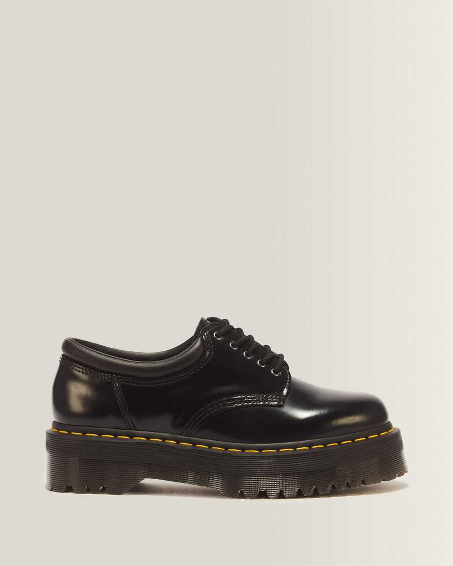 8053 Leather Platform Casual Shoes — Black