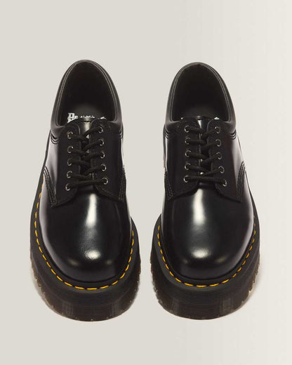 8053 Leather Platform Casual Shoes — Black